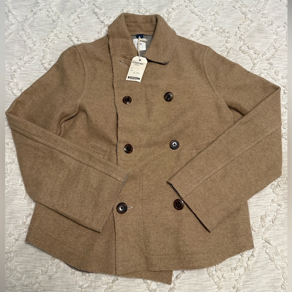 TS(S) No Man Walks Alone Cut Off Round End Short Pea Coat